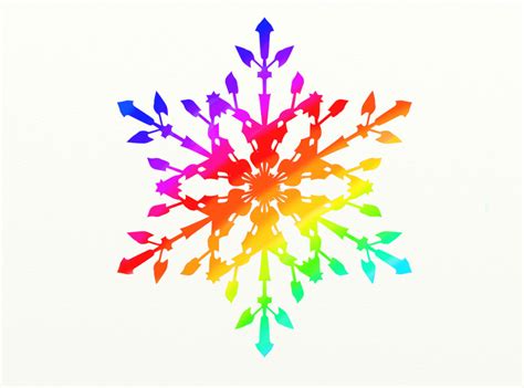 Magic rainbow snowflakes
